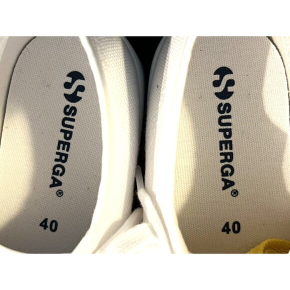 Superga Womens Sneakers Platform White Canvas Lace Up Size 9 Euro Size 40 Italy - Picture 8 of 13